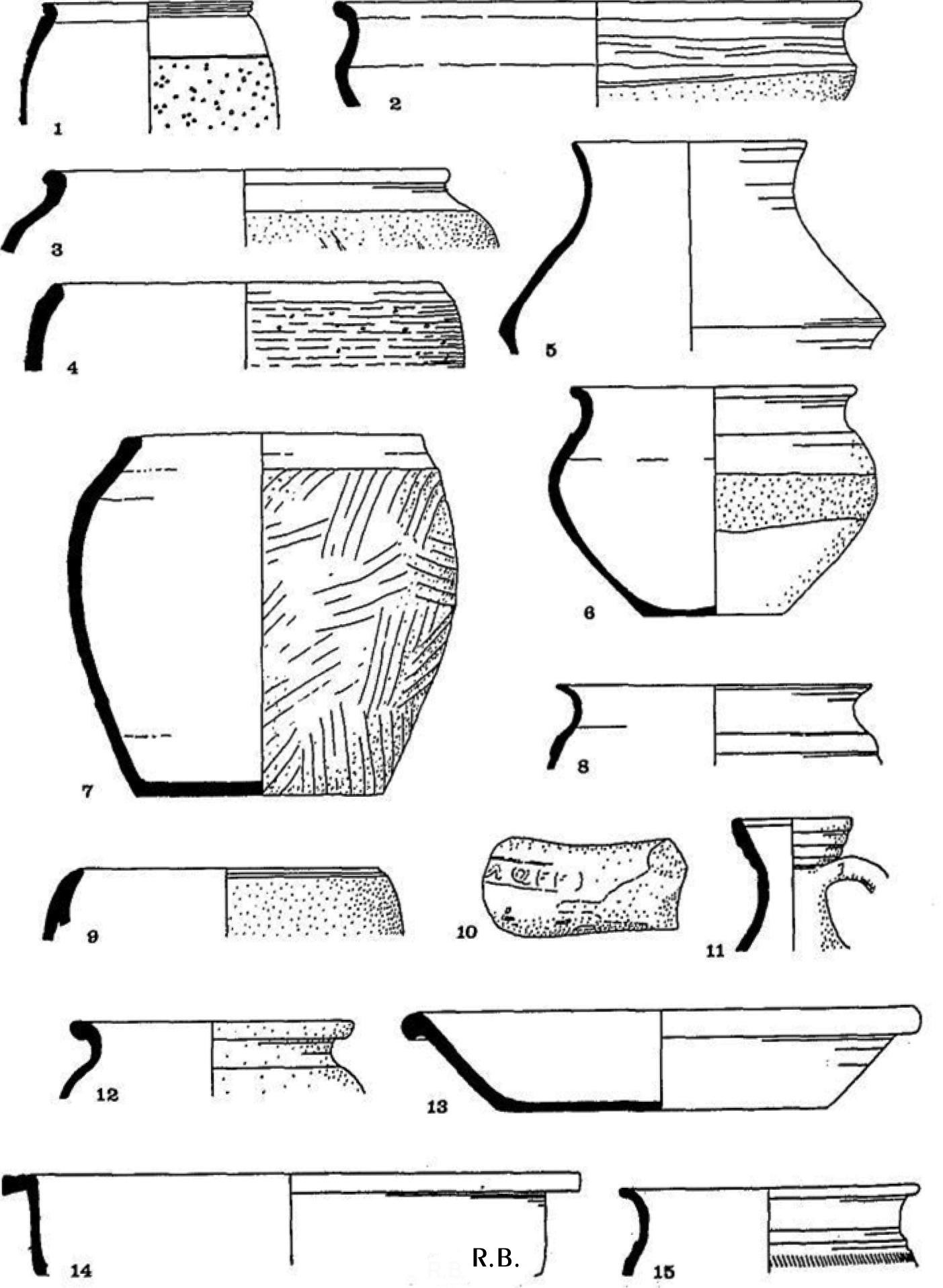 Romano-British Potery fragments at Radfield excavation