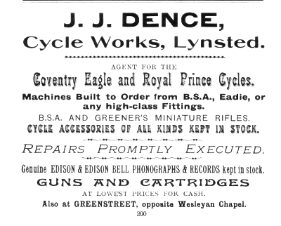 J J Dence Cycle Works Coventry Eagle and Royal Prince