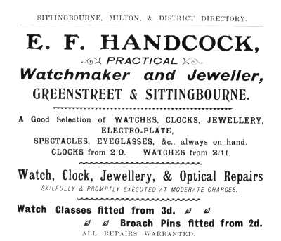 E F Handcock watchmaker and jeweller