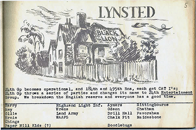 Lynsted page from WW2 sketch book