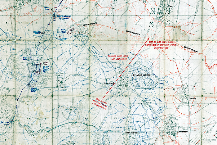 Trench Map for the Battle of Flers September 1916