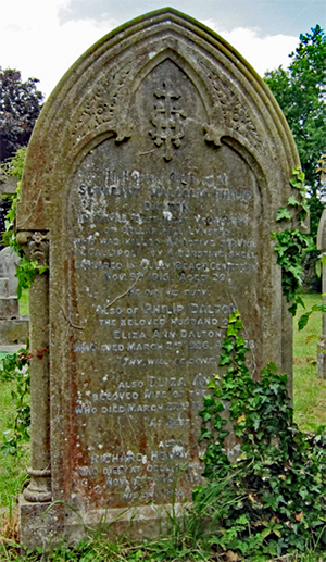 Dalton Family Headstone in Lynsted CHurchyard