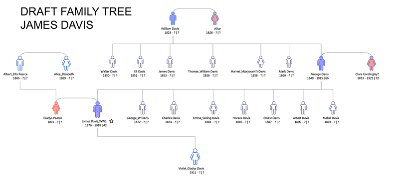 Family tree of James Davis