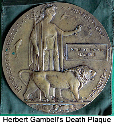 Herbert David Gambell's Death Penny