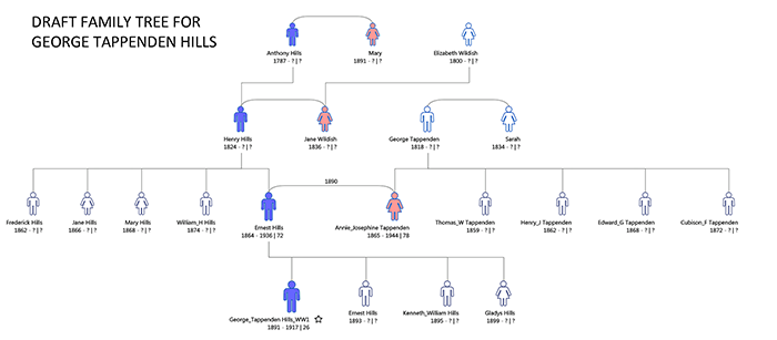 Family tree of George Tappenden Hills