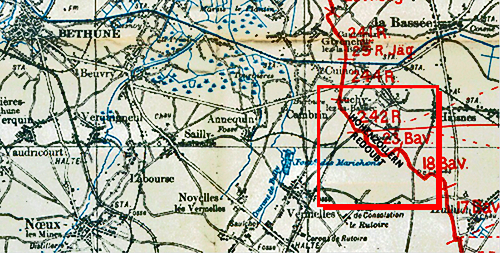 Map Locating Hohenzollern Redoubt