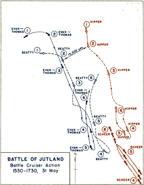 Map of Jutland engagement