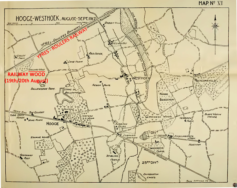 Map of Hooge-Westhoek area
