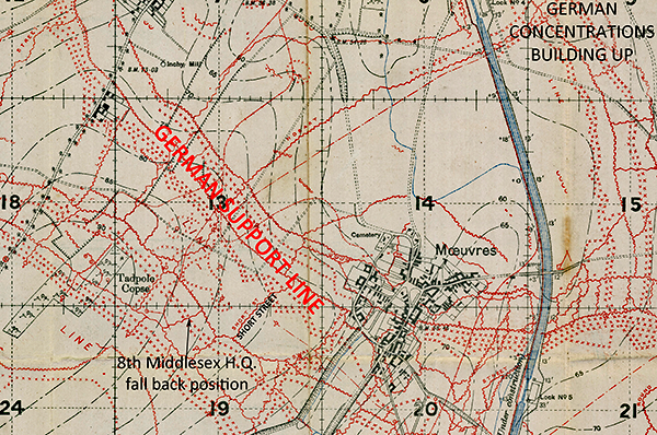 map 30th November 1917 German concentrations on Moeuvres