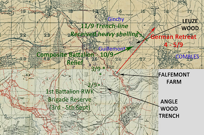 Map showing the battle line-up that took the life of William Ralph