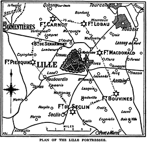 Map showing Lille fortresses