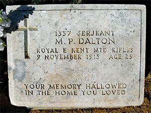 Matthew Dalton Commemmoration Stone, Redoubt Cemetery, Pink Farm, Gallipoli, Turkey