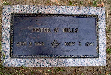 USA Commemoration stone for Peter G Hills, RAF Cadet in training