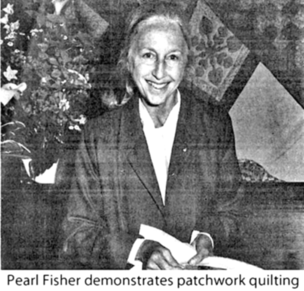 Pearl Fisher demonstrates patchwork quilting